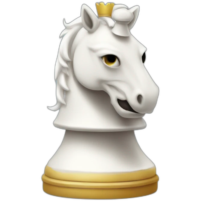 White chess knight with smiley face emoji