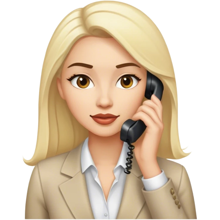 White-ish blonde brunette woman on the phone business oriented kind modern professional productive emoji