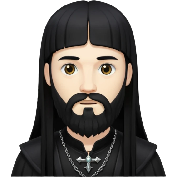 gothic man with long hair and  beard emoji
