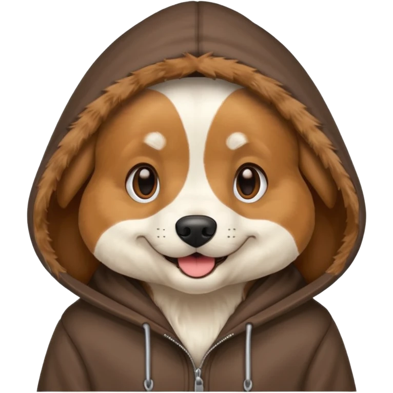 Dog wearing hoodie emoji