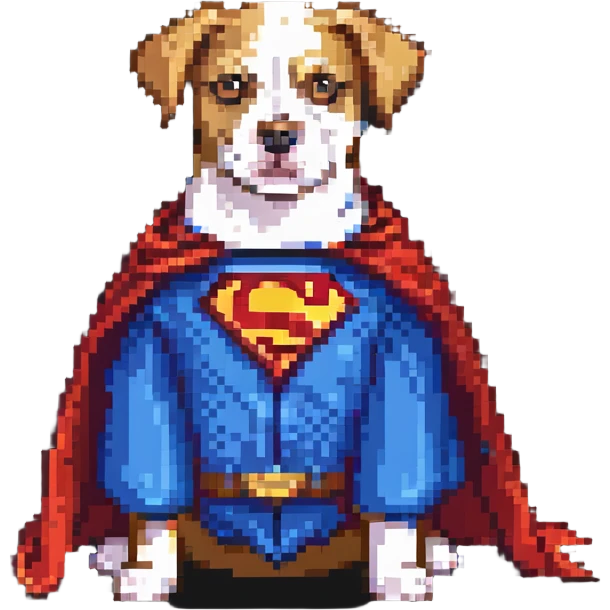 dog with superman cape emoji