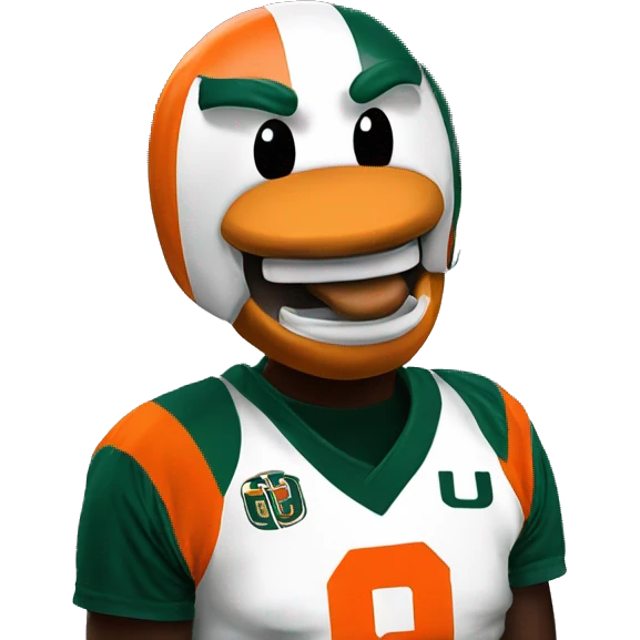 Miami hurricanes mascot on street emoji
