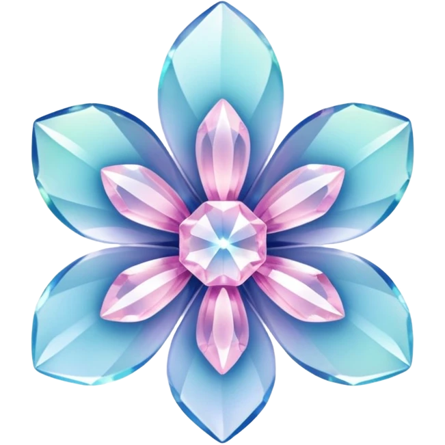 Sparkly glossy Pastel  glass crystal flower  emoji