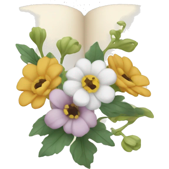 book with neutral florals emoji