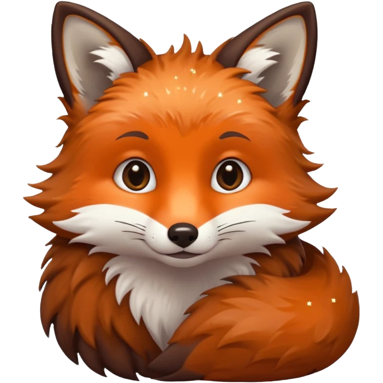 Night Fox with small small stars on it fur
 emoji