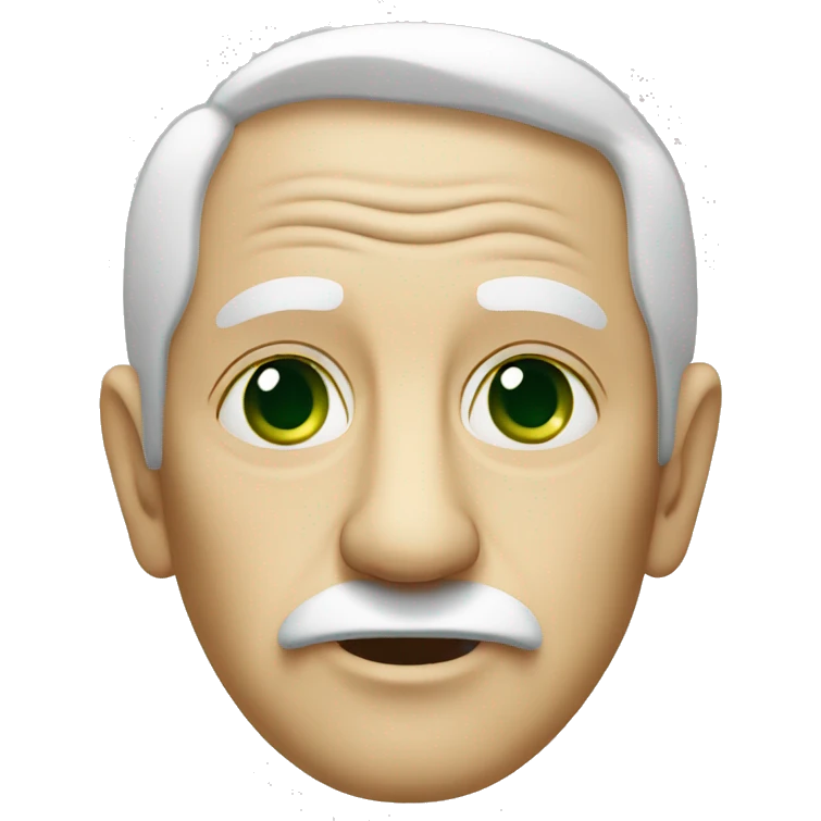 Old man white and green nose emoji