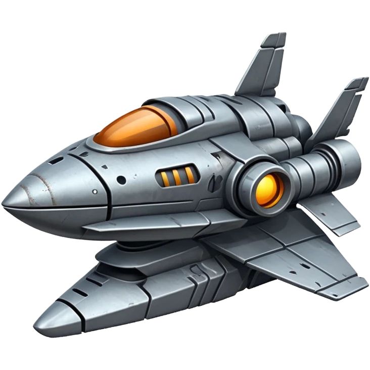 gray futuristic scrap spaceship  emoji