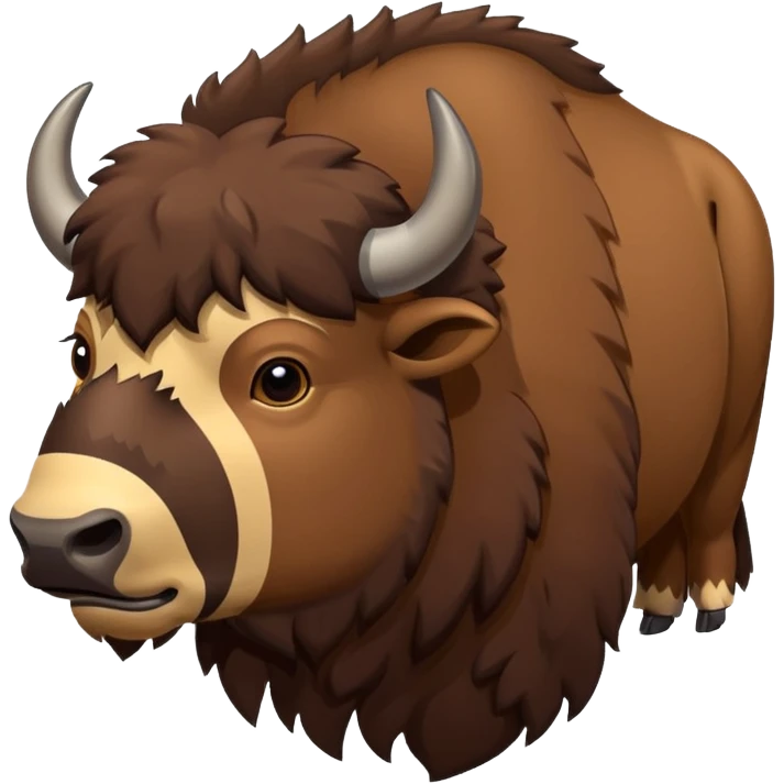 Flat design style bison emoji
