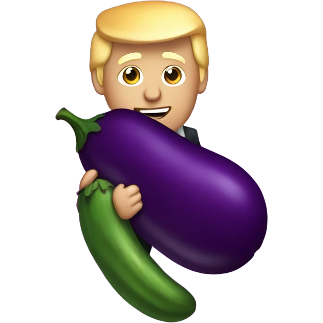 Donald trump hugging eggplant emoji
