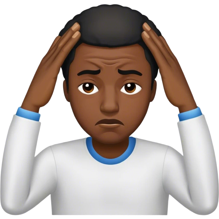 Black man headache emoji