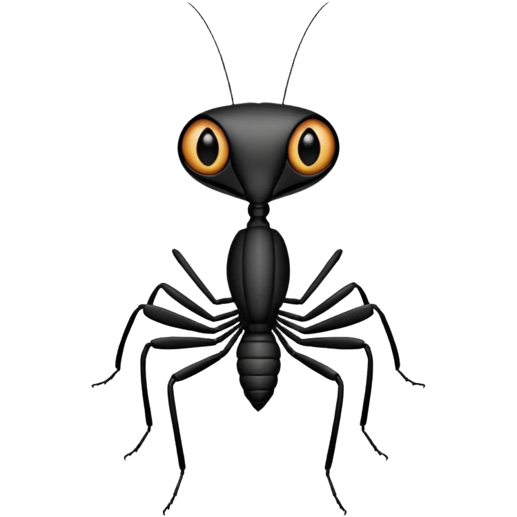 A black mantis emoji