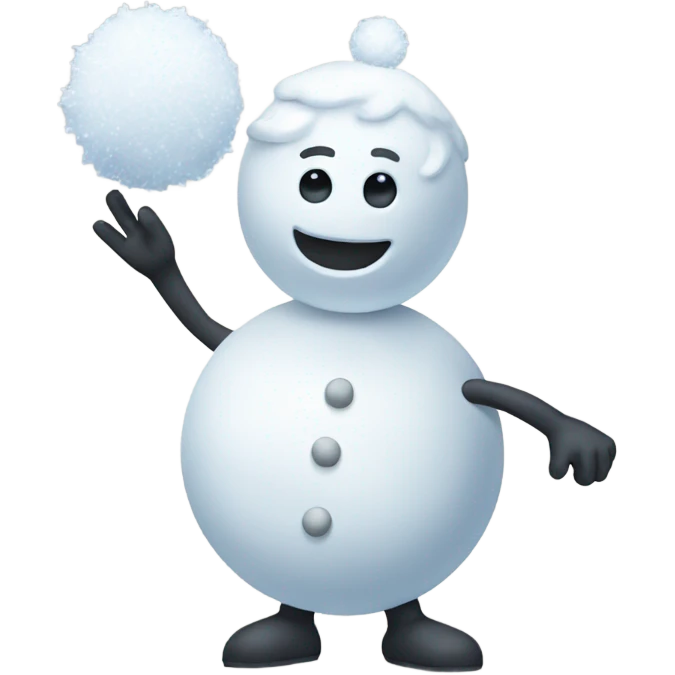 Waving snowball emoji