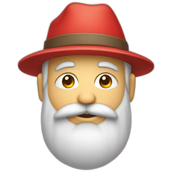 Kabouter met rode punt muts en witte baard emoji