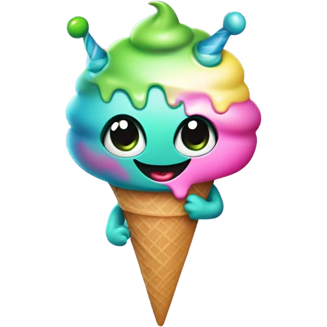 Alíen with ice cream emoji