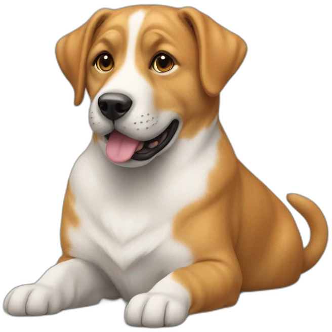 Un chien sur un chat emoji