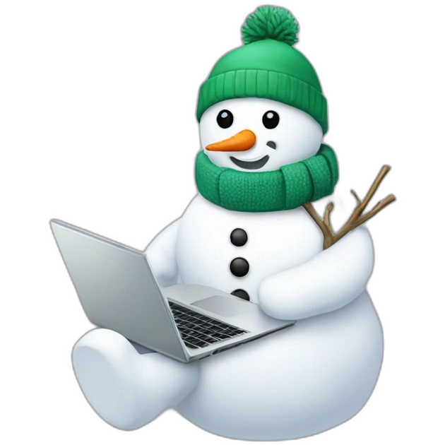 snowman with a laptop emoji