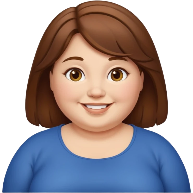chubby lady with a brown hair emoji