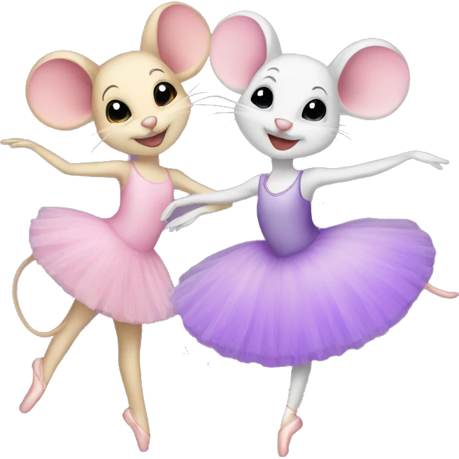 Mice Ballerina Best Friends pink and purple emoji
