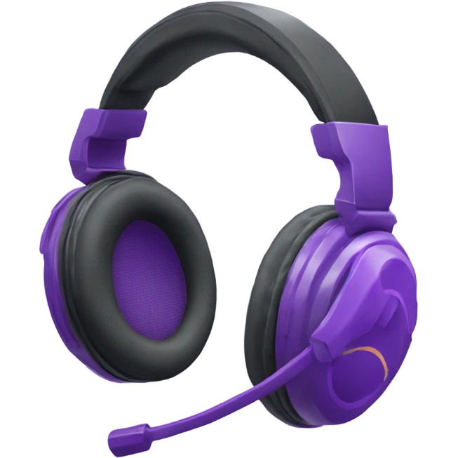 Wireless purple gaming headset emoji