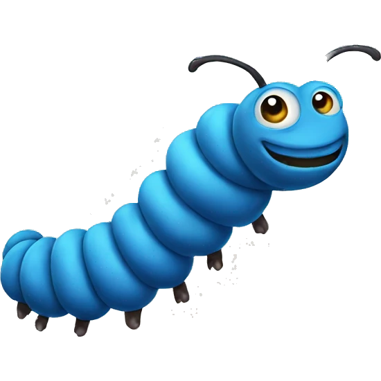 Blue Caterpillar  emoji