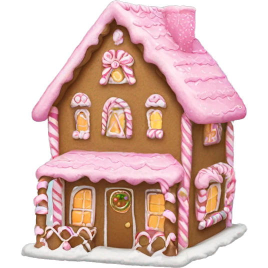 Gingerbread house pink emoji