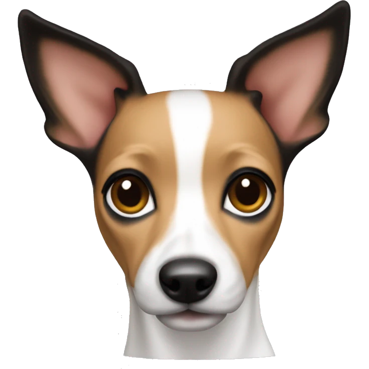 Toy fox terrier White body black head emoji