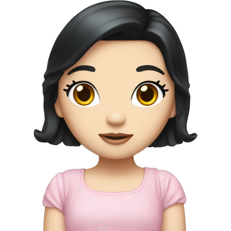 Hello kitty girl with black hair  emoji