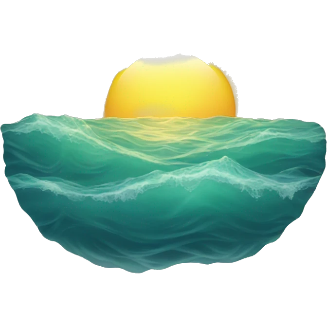 Sun with ocean  emoji