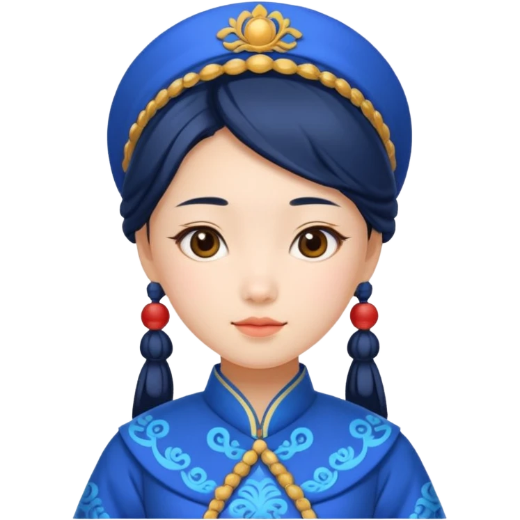 chinese girl in blue traditional costume emoji