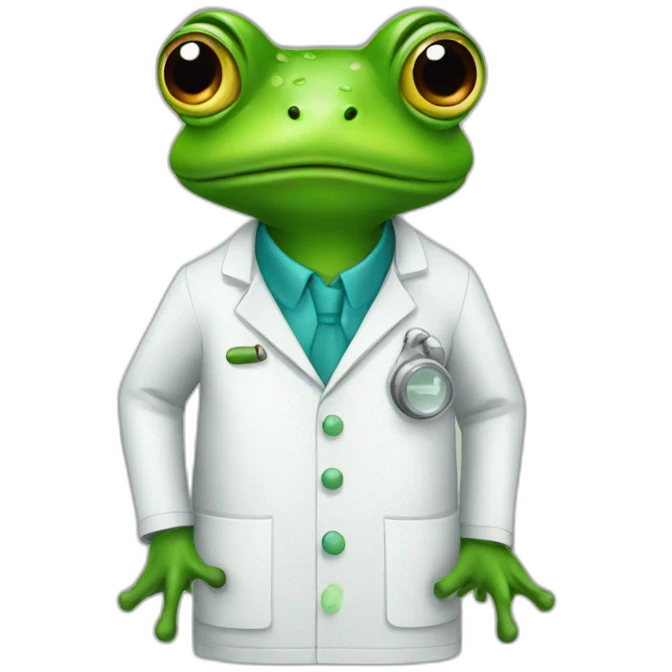 scientist frog emoji