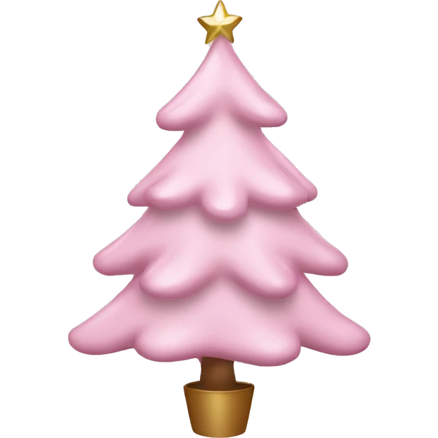 Light pink christmas tree with ornaments emoji