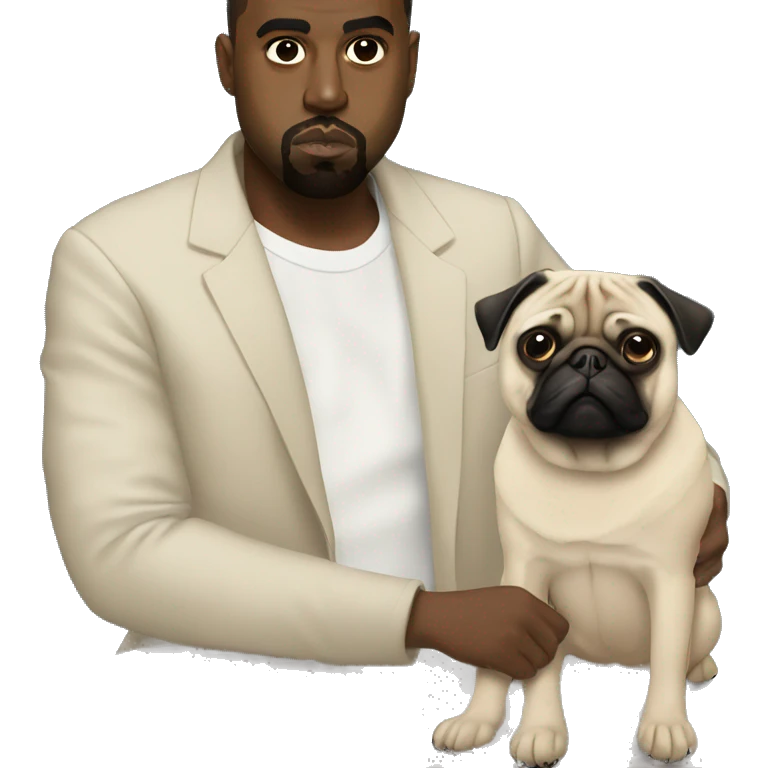 kanye west with pug emoji