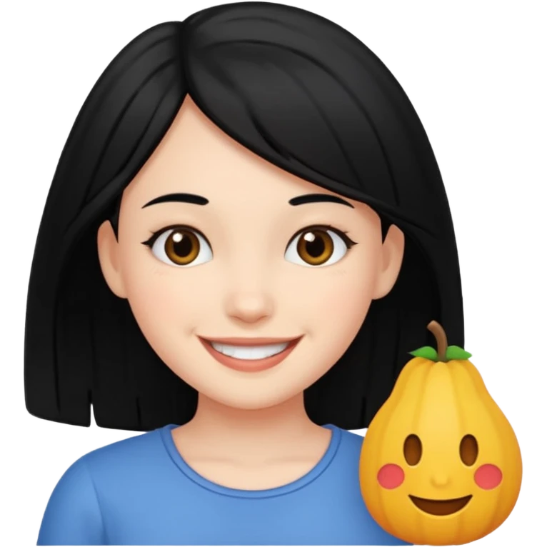 Girl with black hair sex emoji