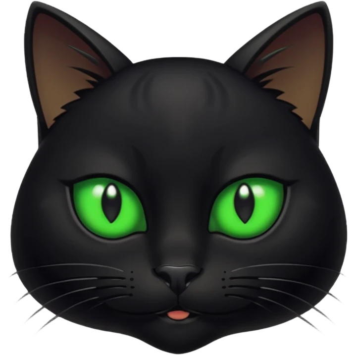 stylized black cat face, smirking, sharp eyes, confident attitude, designed for Twitch emote emoji