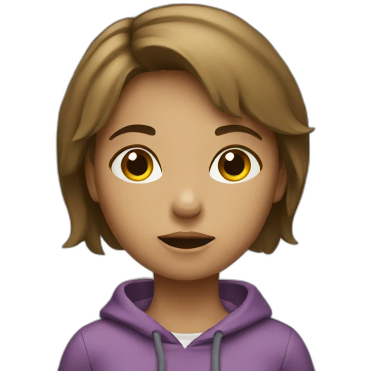 girl struggling to create content emoji