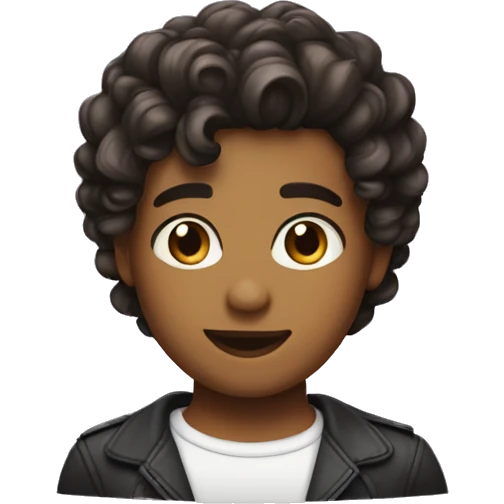 curl dark hair low taper haircut skintone between white to brown emoji