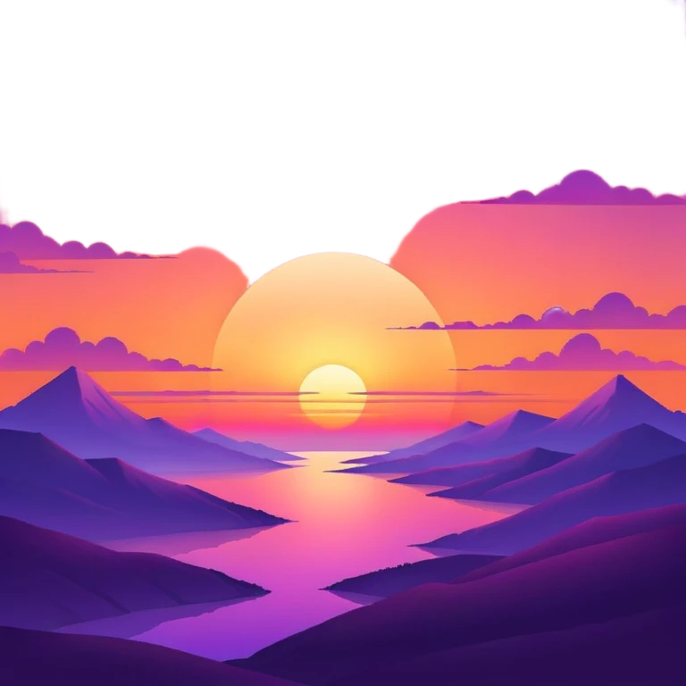 Epic beautiful orange-purple sunset dusk dawn sunrise gradient colorful sky aesthetic scenery scene full image  emoji