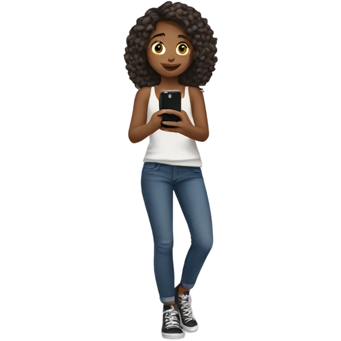Girl taking a selfie full body emoji
