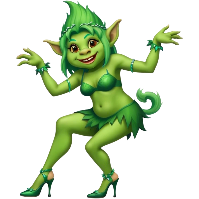 Dancing troll in high heels emoji