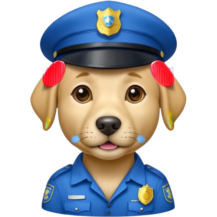  Lablador dog with a blue police cap emoji
