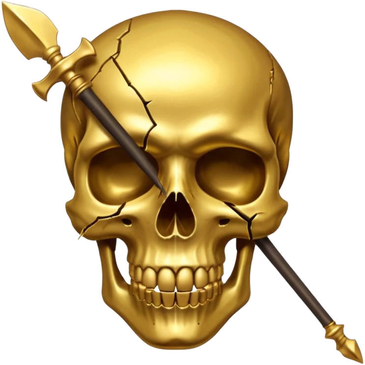 golden skull broke in half by a spear emoji