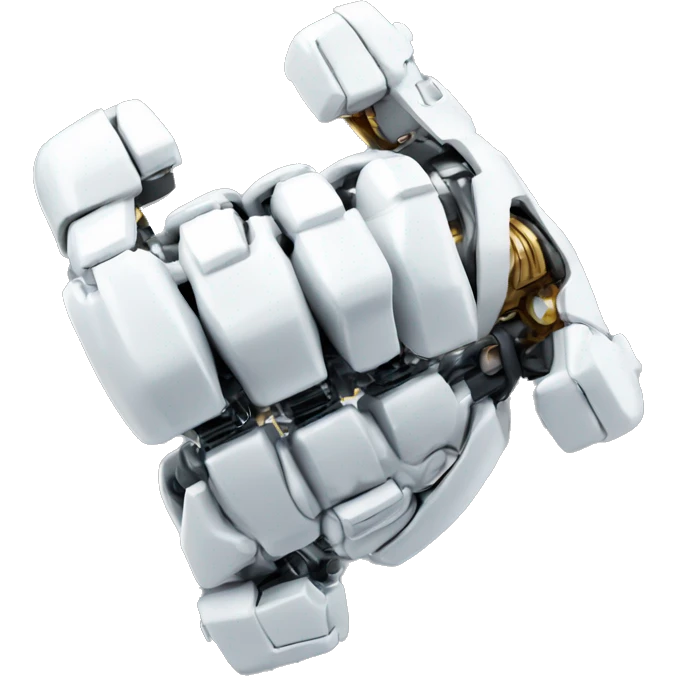 Flexing white mechanical cyborg bicep emoji