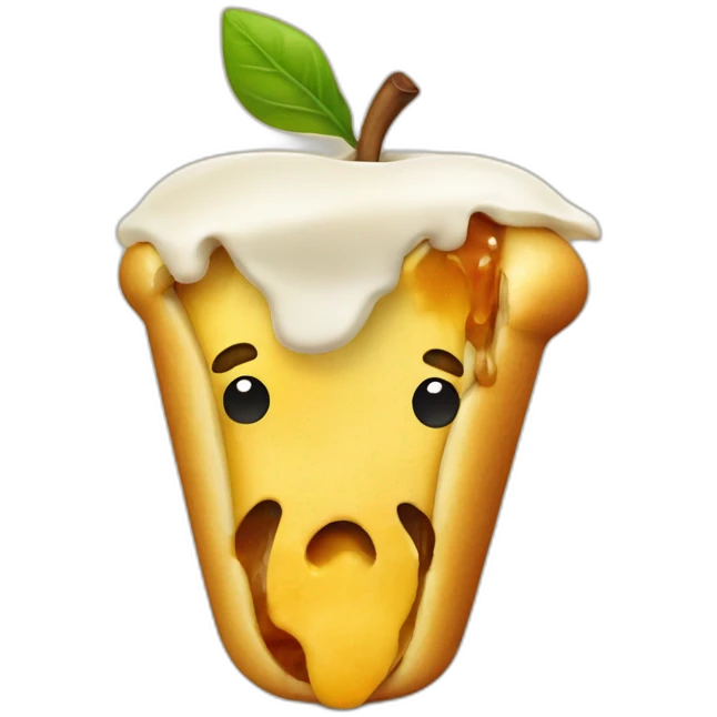 Poutine mange une pomme  emoji