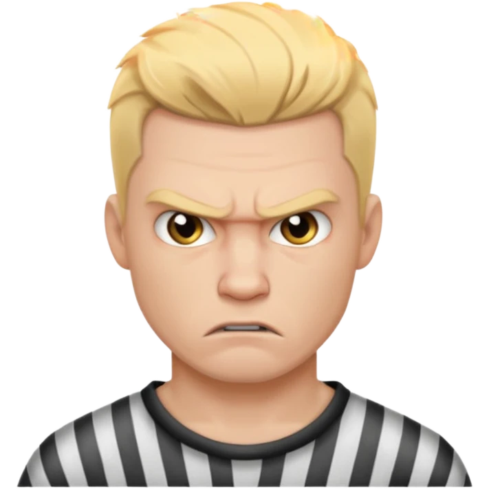 angry blonde tattooed male prisoner emoji