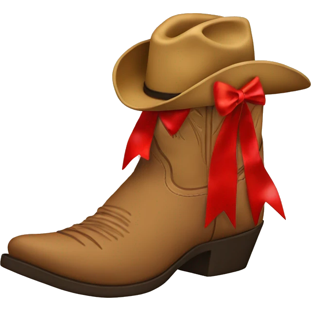 cowboy boots with red bows emoji