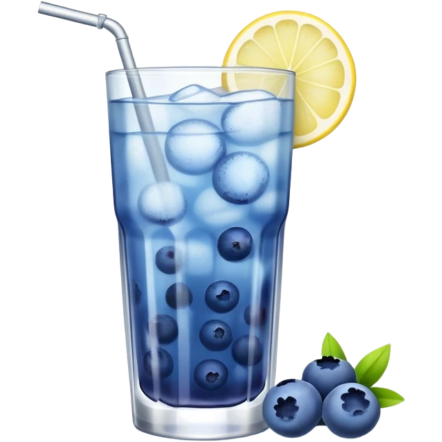 Ice cold glass of blueberry lemonade emoji