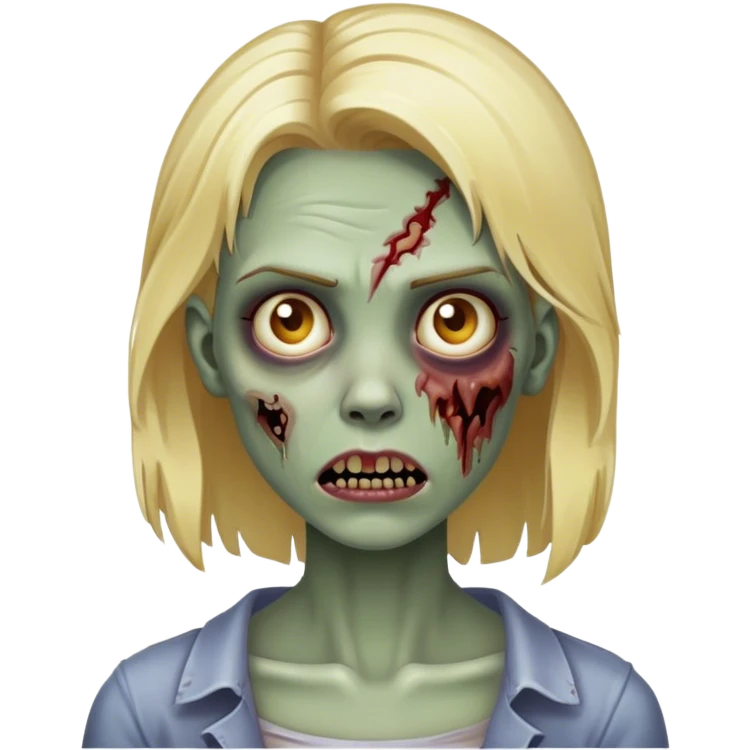 blonde hair female zombie emoji