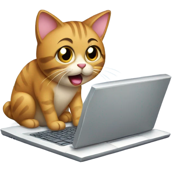 Cat playing on Computer emoji