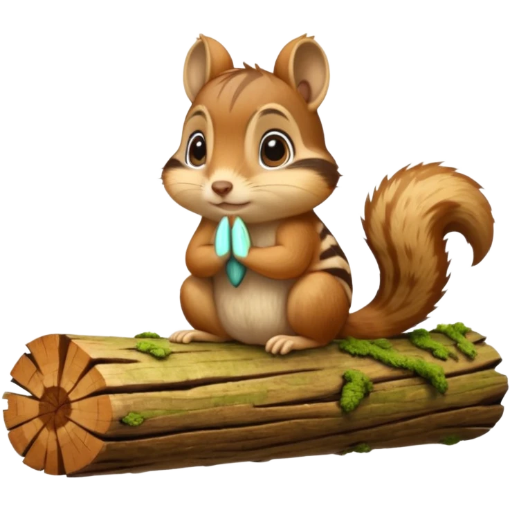  chipmunk praying to a log emoji