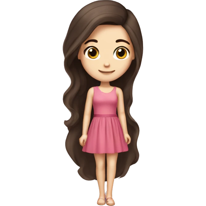 white girl brunette hair party dress emoji
